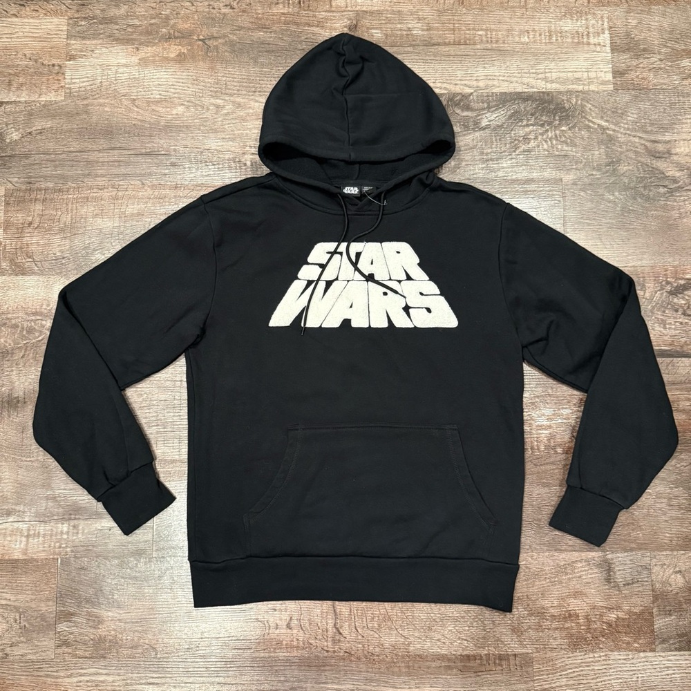 NWOT Star Wars A New Hope Black Hoodie Front Logo Back Graphic Size Small
